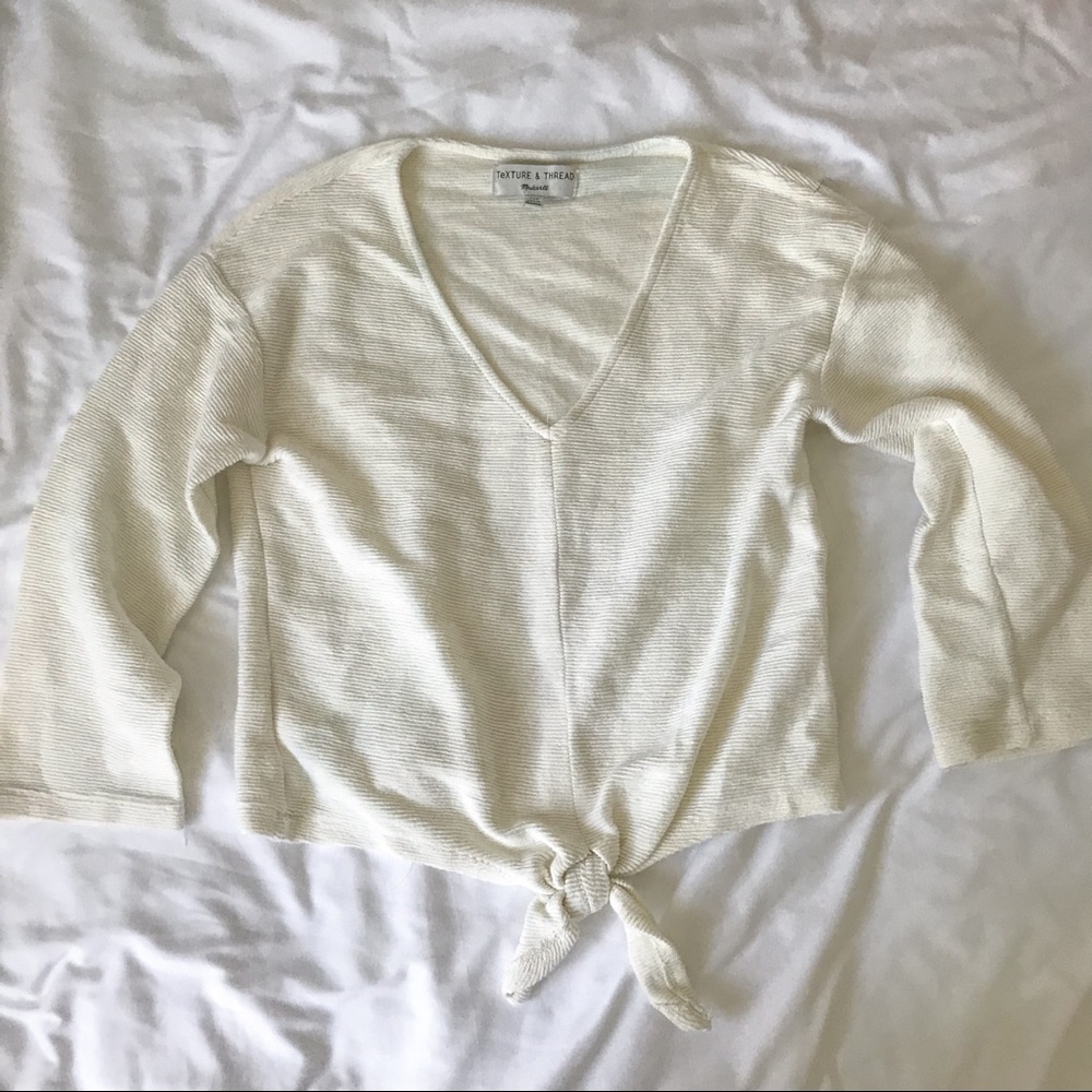 Madewell Cream Tie Up Shirt